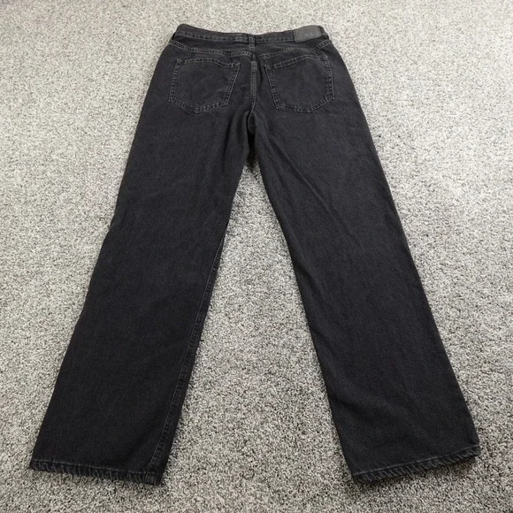 Aeropostale Jeans Womens 10 Dark Black Denim Pants Hi Rise 90s Baggy Straight - Picture 10 of 13